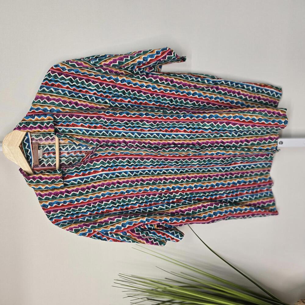 Worthington Multicolor Zigzag Button Down Shirt - image 1